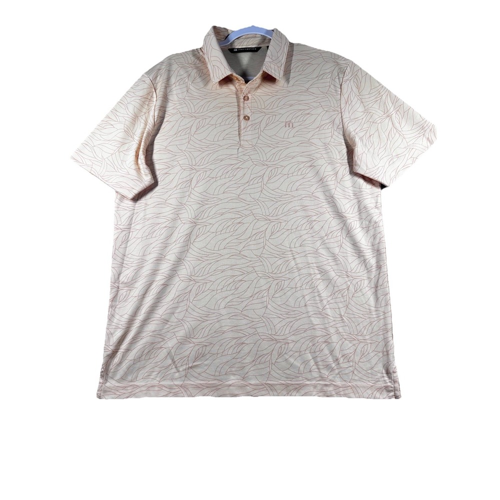 TRAVIS MATHEW‎ Polo leave Print Shirt Mens Large  Golf New Orange